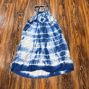 Y2K American Eagle Open Back Tie Dye Mini Sun Dress Blue White Size XS Beach S